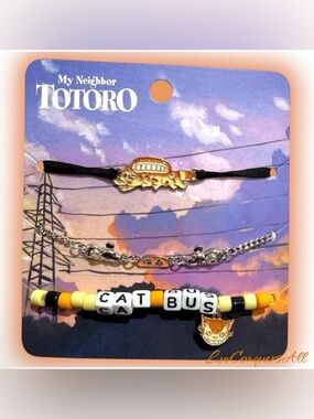 Studio Ghibli My Neighbor Totoro Cat Bus Bracelet Set